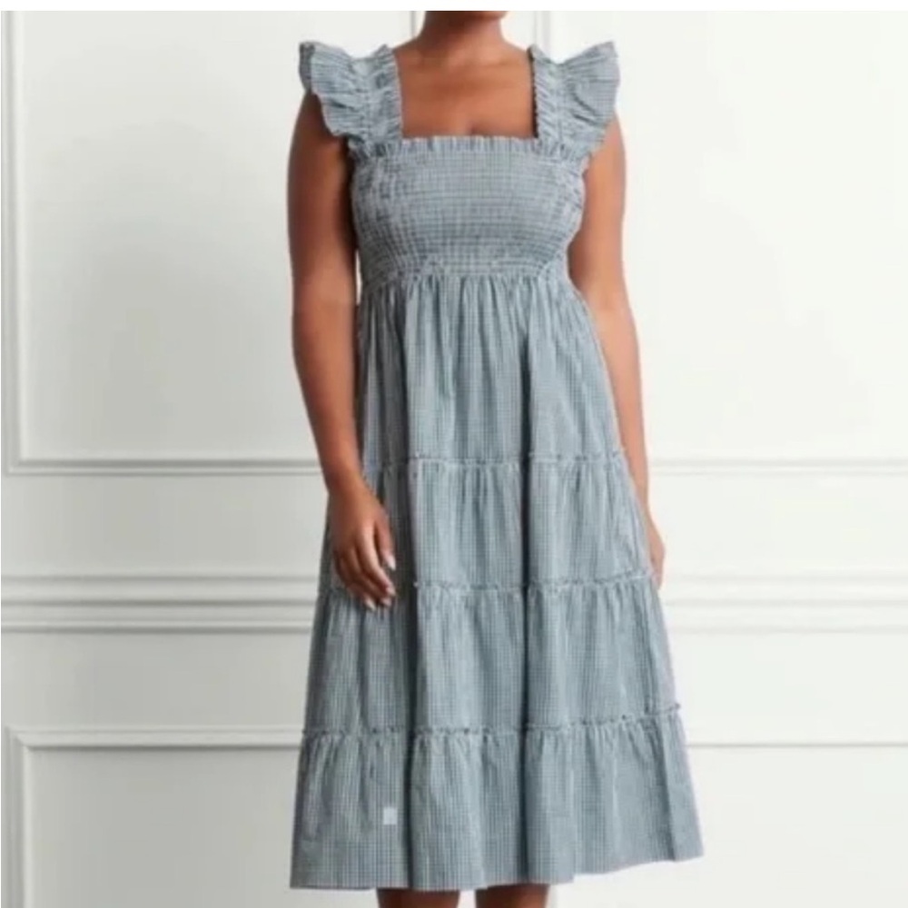 RARE HILL HOUSE HOME GREEN GINGHAM NAP DRESS WITH POCKETS